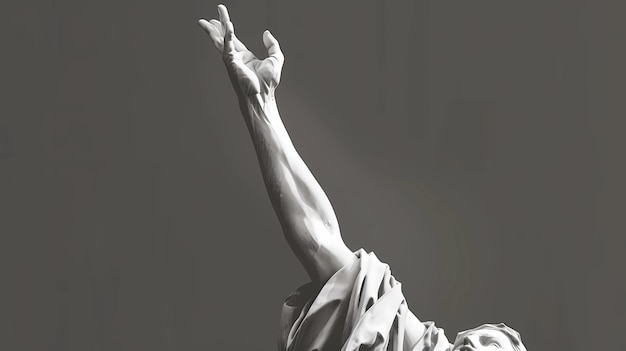 Photo a marble statue woman hand reaching up generative ai illustrations