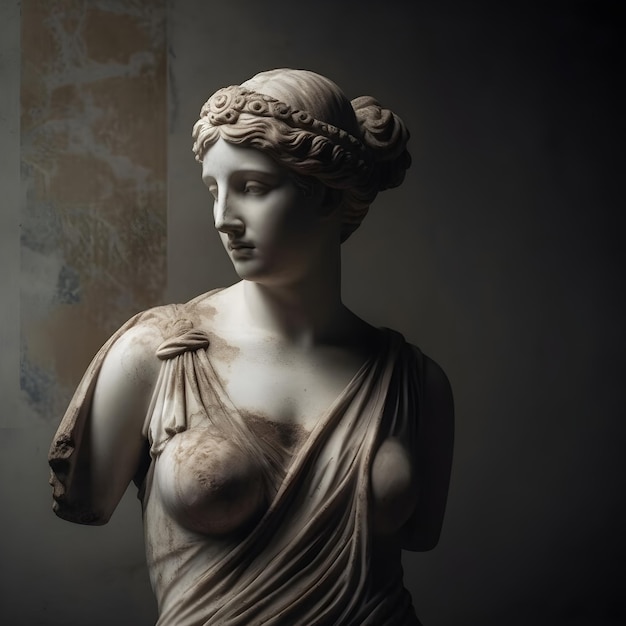 Marble statue of a young woman Generative AI