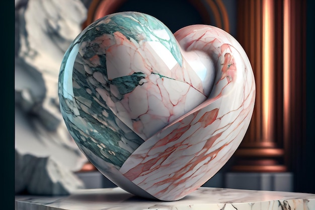 Marble stone heart symbol illustration