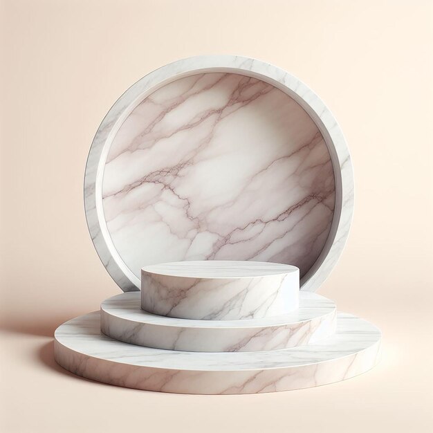 Marble Stone Podium Empty Display Isolated in Soft Color