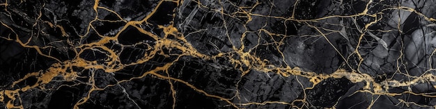 Marble Surface Texture Background Black Marble With Golden And White Veins Generative AI