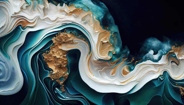 Marble Swirls and Ripples of Agate Abstract Ocean with Natural Luxury Texture