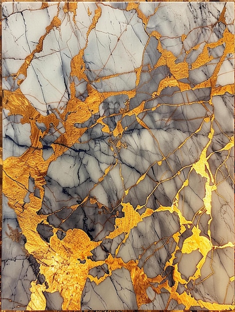 a marble table with gold and black marbles and the gold leaf