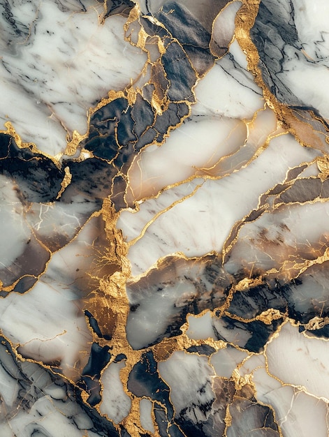 a marble table with a gold and white marble top