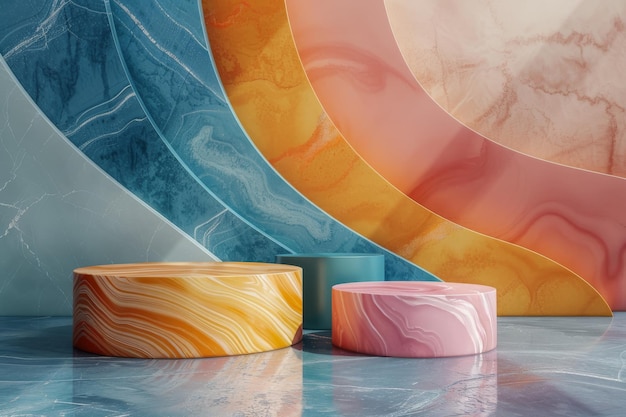 Photo marble wall with three colors