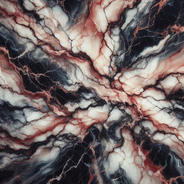 a marble with black and red colors is shown