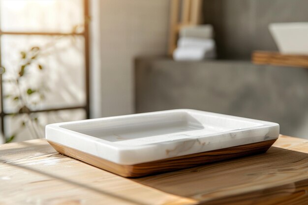 Marble And Wood Serving Tray