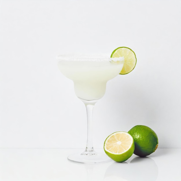 Margarita in a glass isolated on white background