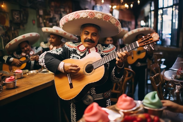 Mariachi Band Performing at a Restaurant