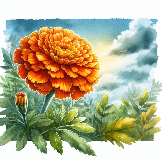 Marigold flower illustration