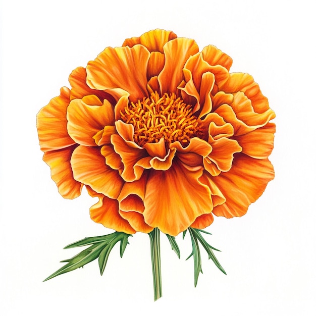 Photo marigold flower with white background