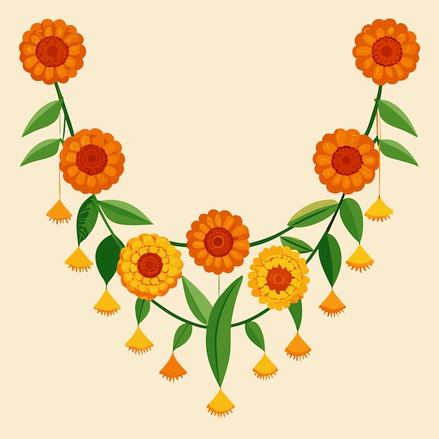 Photo marigold garlands day of dead clip art vector design