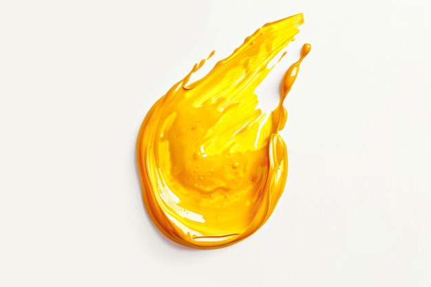 Marigold Yellow Paint Droplet Radiance on white background