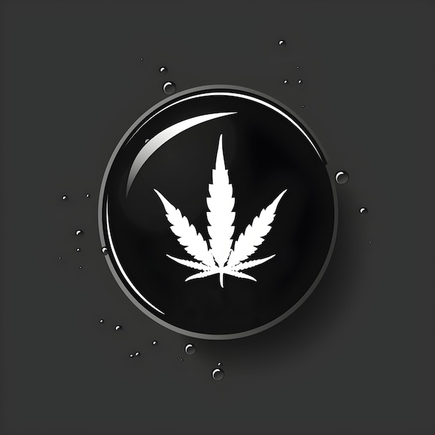 Marijuana leaf minimalistic symbol logo branding