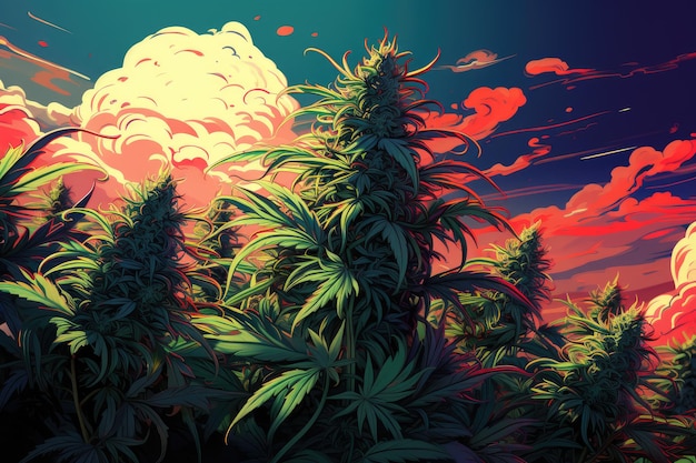 Marijuana Plant Illustration