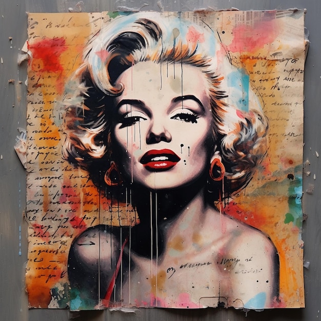 Marilyn Monroe face portrait art