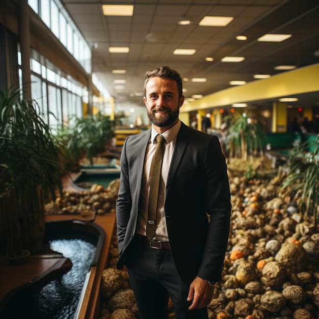 a marina finance bro at a indoor mini golf course