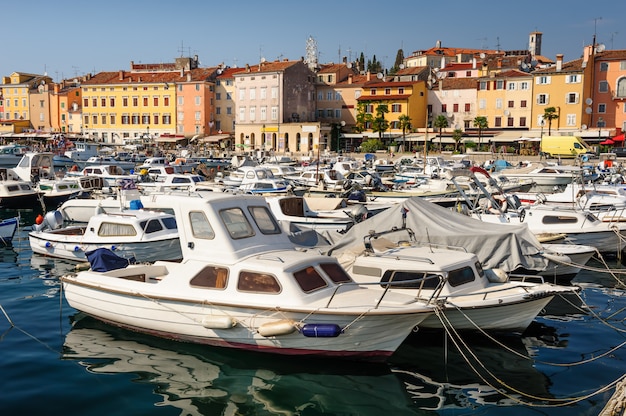 Marina of Rovinj town, Croatia