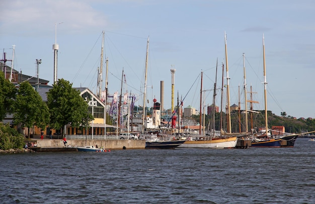 The marina in Stockholm Sweden