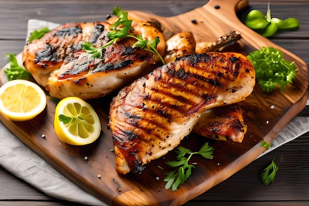 Marinated grilled healthy chicken breasts