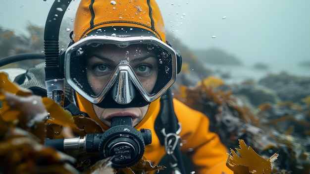 Marine Biologist exploring underwater environments