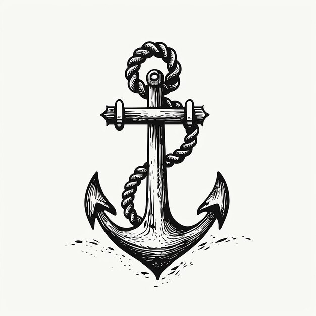 Photo marine retro emblems logo with anchor and rope anchor