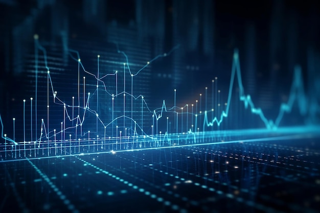 Market chart Economy concept Rise and fall chart Generative AI