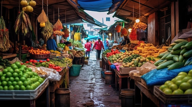 A market in cusco is open to the public.