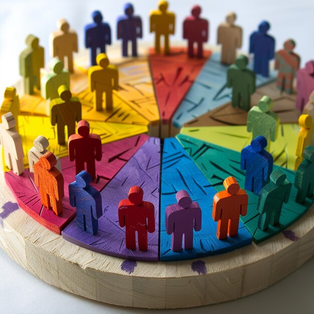 Photo a market segmentation diagram based on demographic and psychographic data