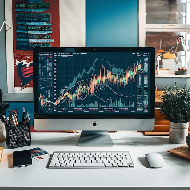 Market Trends Heatmap Visualization on a Desktop Monitor