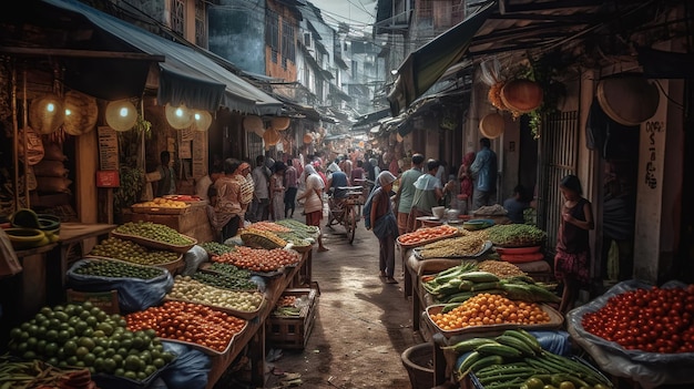 A market with a lot of vegetables on it