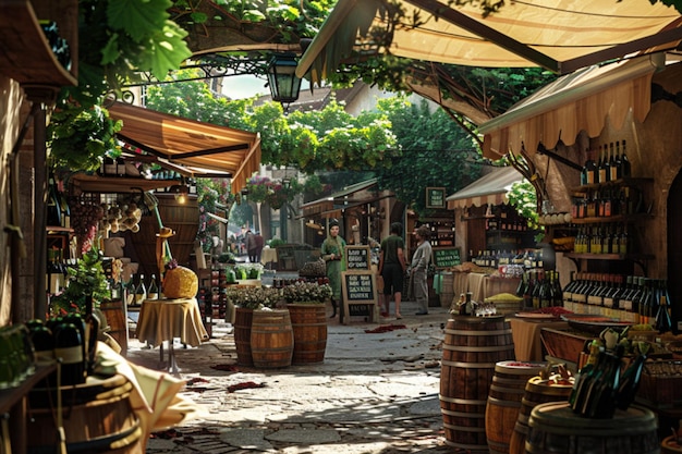 a market with a sign that says  fresh produce