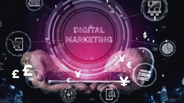 Marketing of Digital Technology Business conceptual