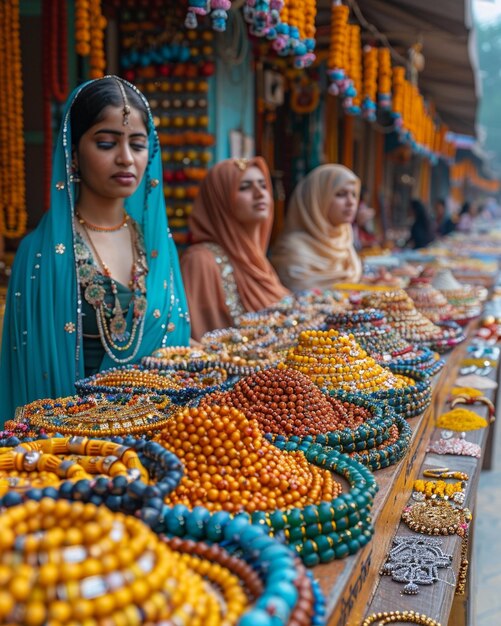 Photo a marketplace bustling activity background