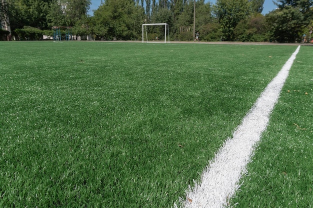 Marking on a modern stadium with artificial turf