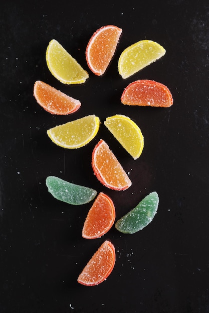 Marmalade in shape of citrus fruits slices