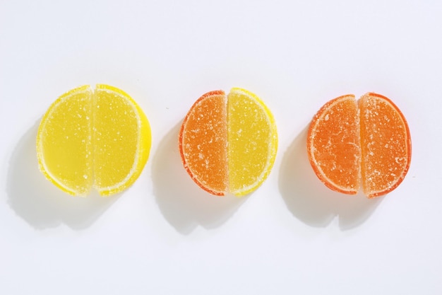 Marmalade in shape of citrus fruits slices