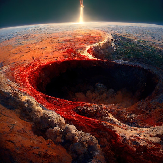 Mars crashing into earth