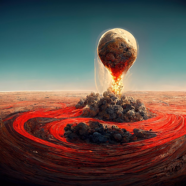 Mars crashing into earth