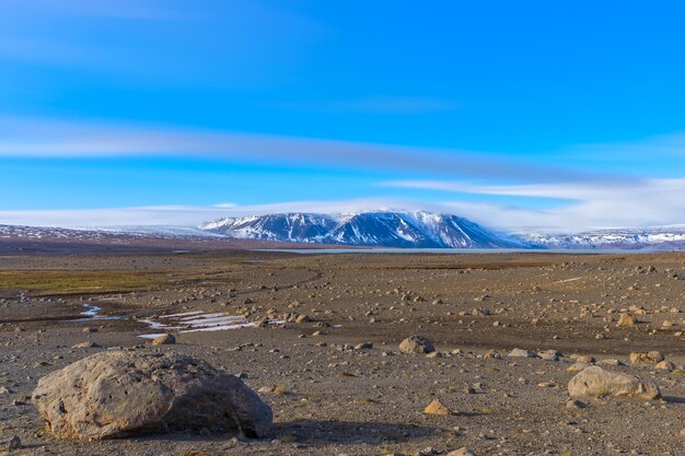 Mars terrain in icelandic highlands long exposure