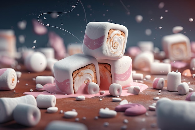 Marshmallow creative illustration AI generated