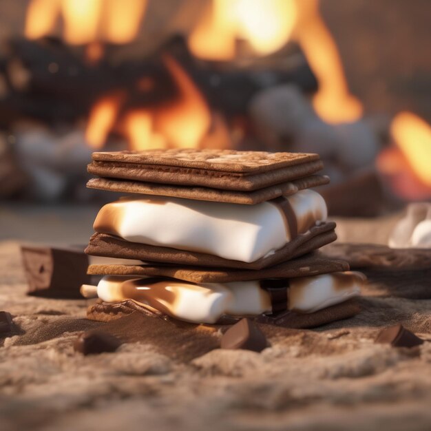 Photo marshmallow embrace a smores delight