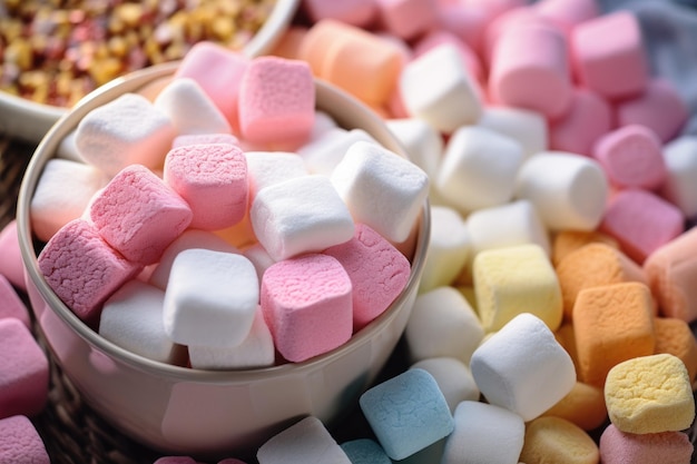 Marshmallows and Cereal Bowl