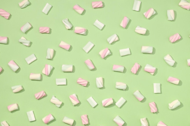 Marshmallows flat lay