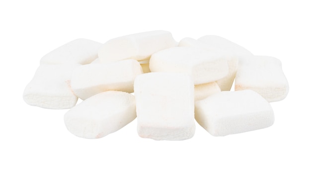 Marshmallows on white background