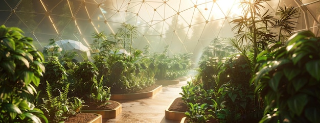 Martian Dome Farm AI and Robots Cultivate Engineered Crops for Space Colonists