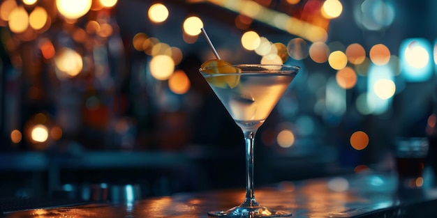 Martini glass on a blurred background Generative AI