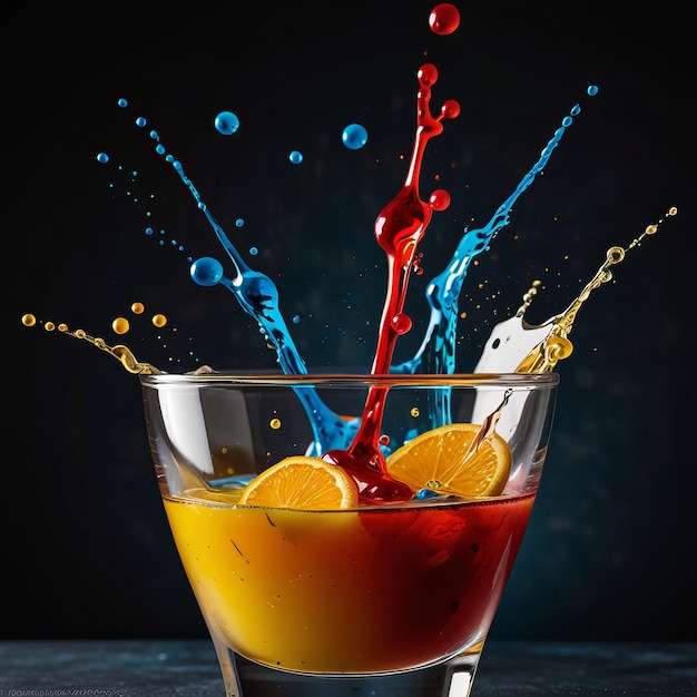 a martini glass with oranges _Ai generated