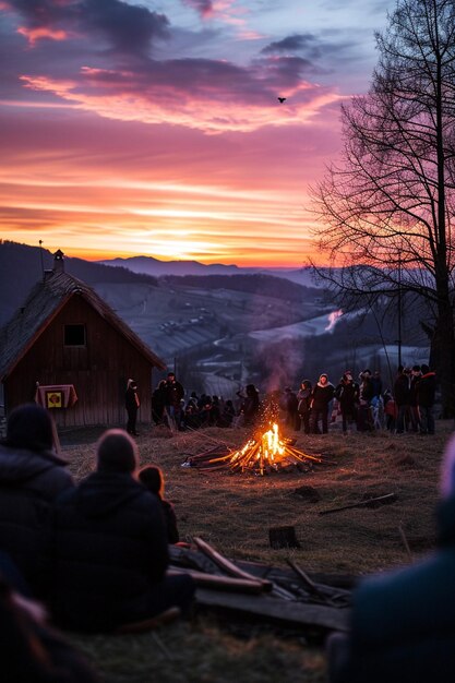 a Martisor sunrise ceremony