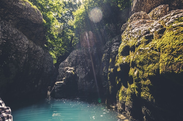 Martvili canyon in Georgia. Nature landscape